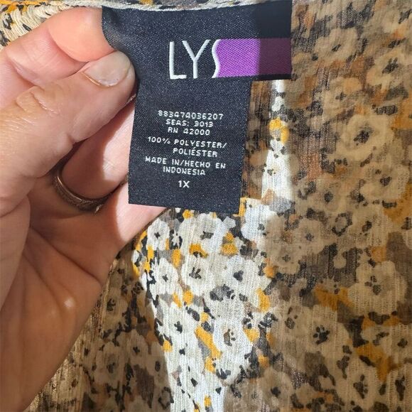 LYS Boho Cottagecore Sheer Floral Lace Hem Tank Top 1X Indie Romantic Festival - Picture 6 of 10